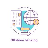 Offshore banking concept icon. International business idea thin line illustration. Global trade. Vector isolated outline drawing