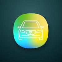 Smart car app icon. NFC auto. Intelligent vehicle. Self driving automobile. UIUX user interface. Autonomous car. Driverless vehicle. Web or mobile application. Vector isolated illustration