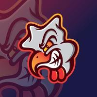 Chicken head design with angry expression, vector illustration