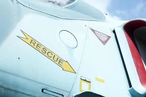 Rescue decal on an old aircraft. photo