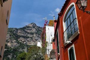 Buildings in Positano Town in Naples, Italy photo