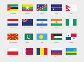 National flags set vector
