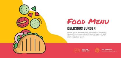 banner web de hamburguesa vector