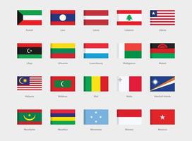 National flags set vector