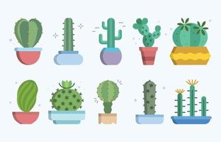 Set of cactus plant vector