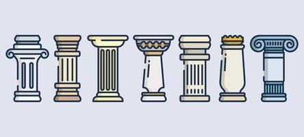 Set of Ancient pillar vector