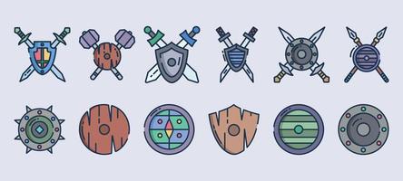 set of Ancient medieval weapons vector