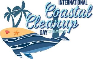 diseño de banner del día internacional de la limpieza costera vector