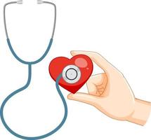 Stethoscope with heart on white background vector