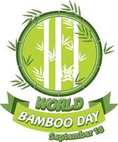 World bamboo day logo banner vector