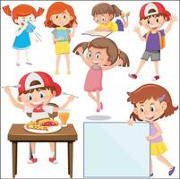 Set of different happy kids vector