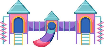 A children playground slide set on white background vector