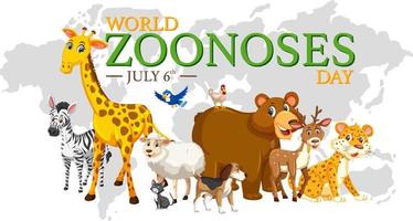 diseño de banner del día mundial de las zoonosis