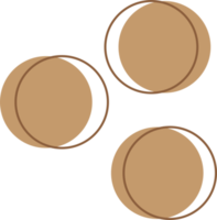 elemento de ícone de forma de pontos abstratos, resumo de círculo com cor de tom de terra para modelo de design png