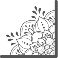 Floral corner shapes, Leaves border frame illustration png