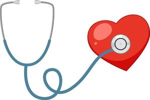 Stethoscope with heart on white background vector