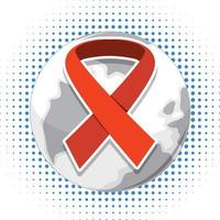 Red ribbon AIDS HIV symbol vector