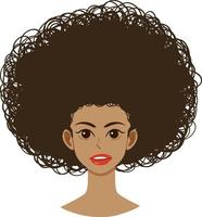 Front of afro woman isolated vector