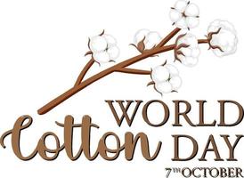 World Cotton Day Banner Template vector