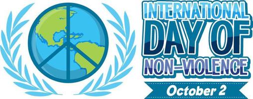 International day of non violence poster vector