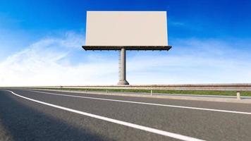 Mockup image of 3d rendering billboard beside highway. photo