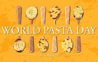 diseño de banner del día mundial de la pasta vector