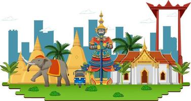 Bangkok Thailand With Landmarks vector