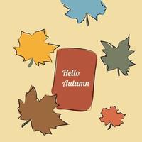 Element leaf hello autumn line art illustration vector. Suitable for content social media, background, banner, and poster vector