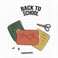 Element back to school line art illustration vector. Suitable for content social media, background, banner, and poster vector