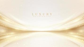 Luxury background with golden light effect decoration and bokeh elements. vector