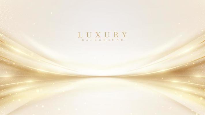 Luxury background with golden light effect decoration and bokeh elements.