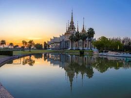 Beautiful temple at Wat Non Kum Is a famous landmark in Nakhonratchasima province Thailand in sunset time photo