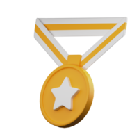 3D Gold Medal PNG Illustration