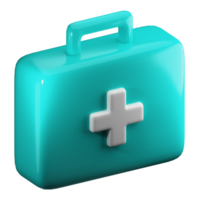 3D First Aid Bag PNG Illustration