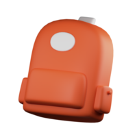 Ilustración de png de mochila naranja 3d