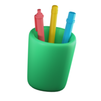 3D Cup Stationery PNG Illustration