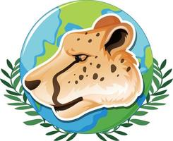 December cheetah day icon on white background vector