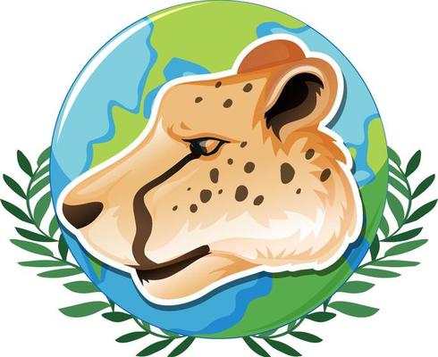 December cheetah day icon on white background