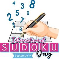 día internacional del sudoku 9 de septiembre vector