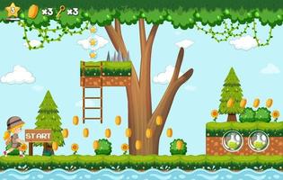 Platform game background template vector