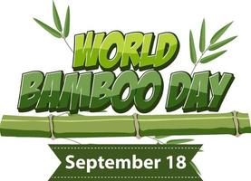 World bamboo day logo banner vector