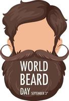 World Beard Day September 3 Banner vector