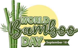 World bamboo day logo banner vector