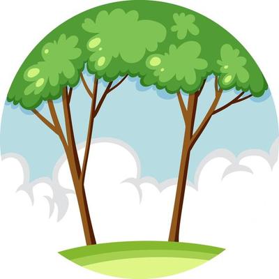 Trees in circle icon