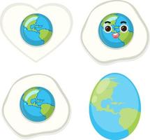 Earth globe on egg white vector