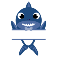 simpatico squalo con design monogramma diviso png
