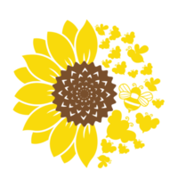 icono de girasol y abeja png