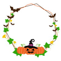 polygon wreath with twigs pumpkin halloween frame design graphic