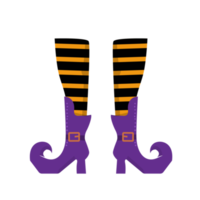 Halloween witch legs in striped stockings png