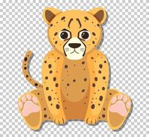 Cute cheetah in flat cartoon style vector